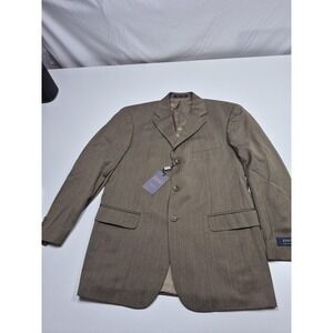 Zino Suit Jacket Mens 38 Brown Wool Herringbone Milan Soft Blazer Italy NWT